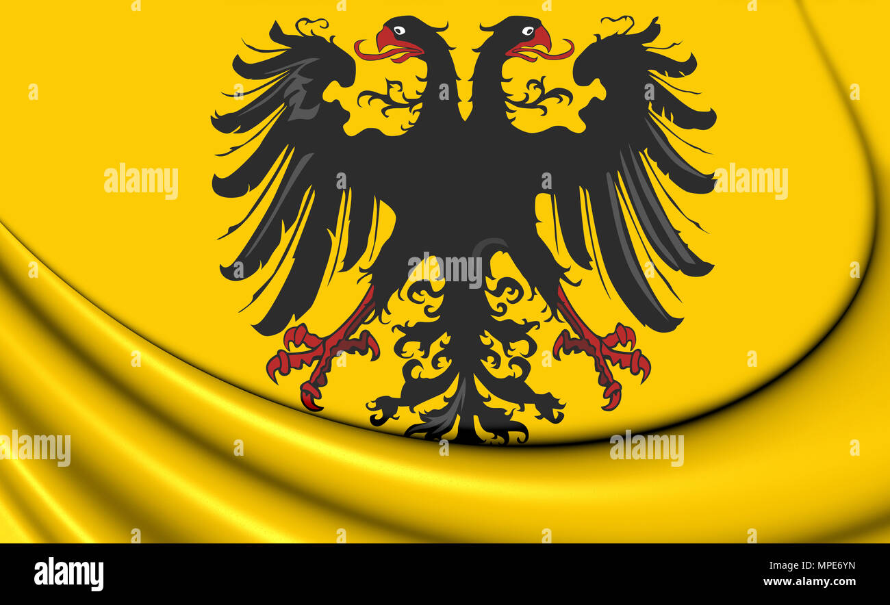 3D-Banner der Kaiser des Heiligen Römischen Reiches (nach 1400). 3D-Darstellung. Stockfoto