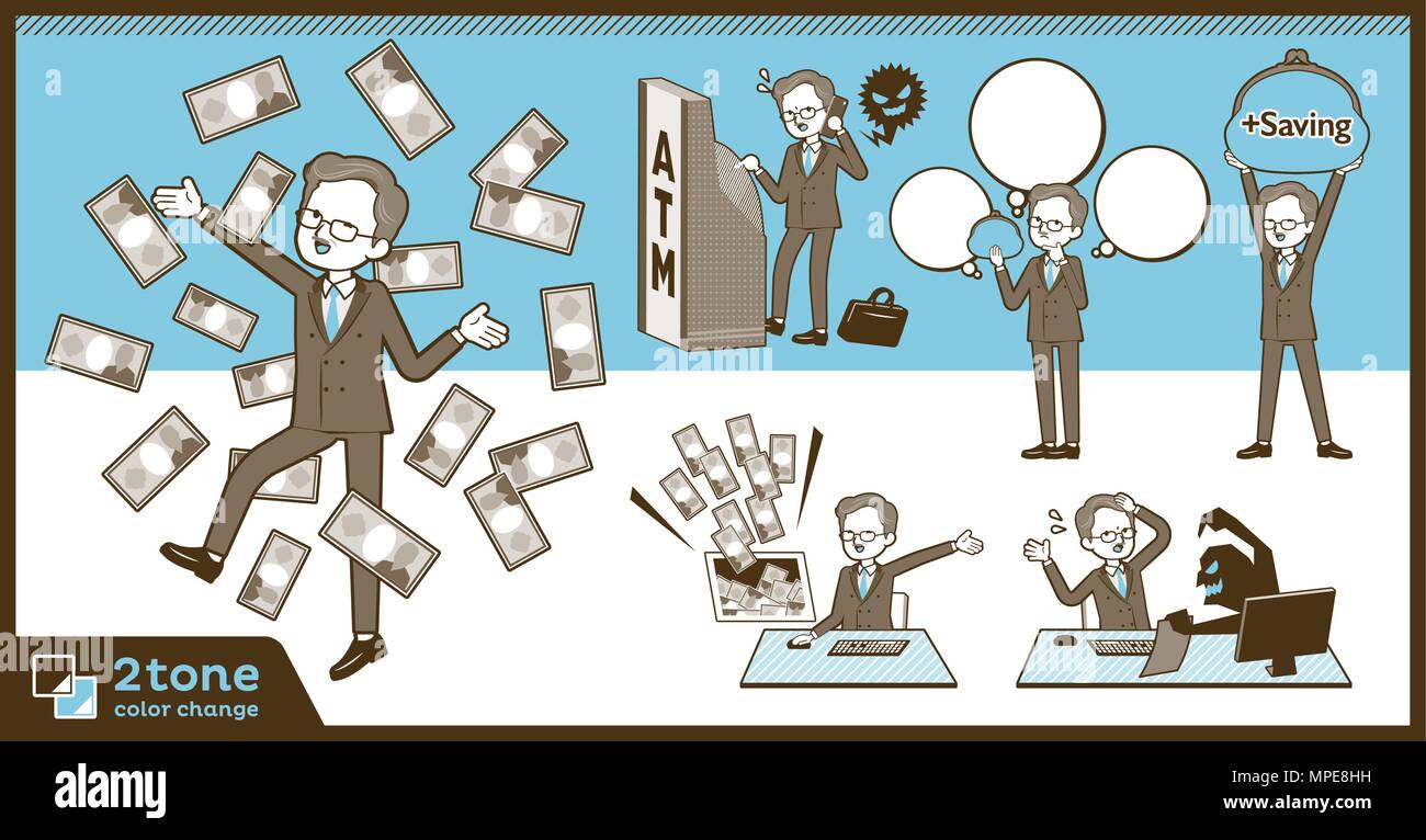 2 Ton vom Typ "Double" für alte Männer set 12. Stock Vektor