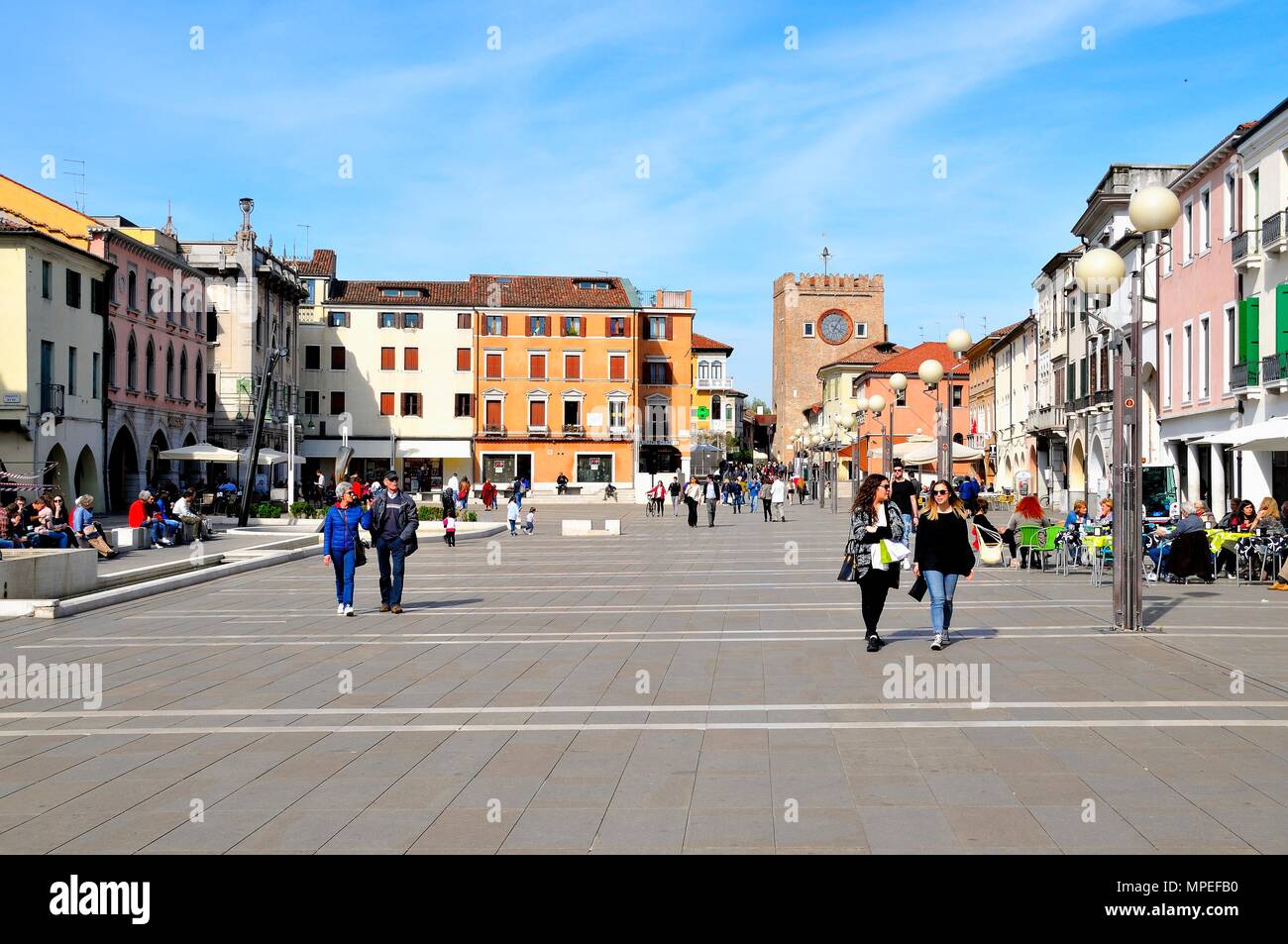 Das Quadrat Mestre Italien Stockfoto