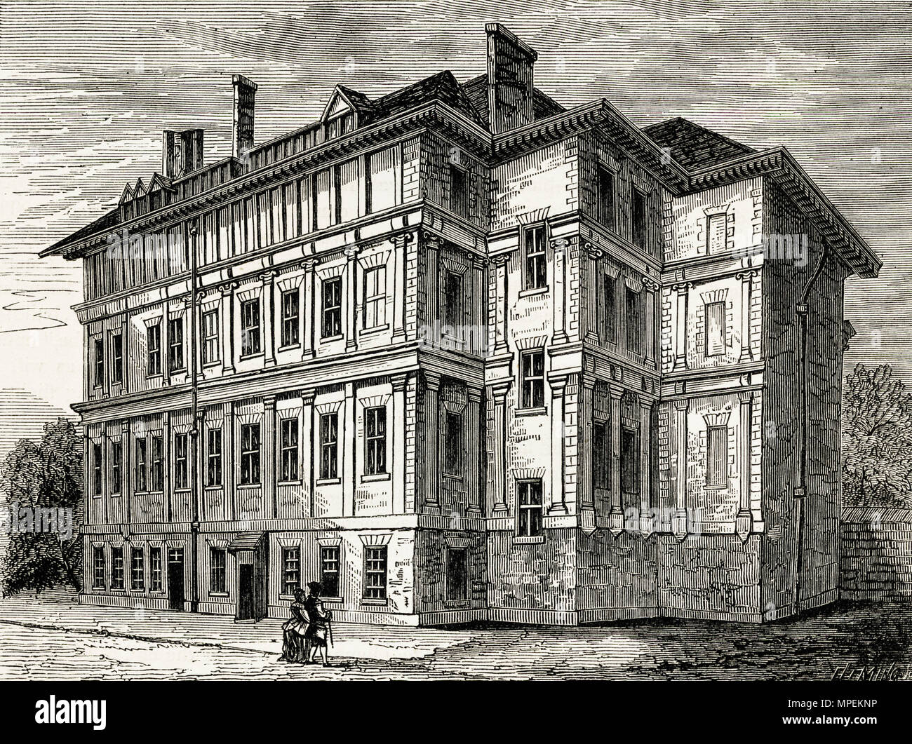 Alte Craven House London England UK in 1800. 19. jahrhundert Viktorianischen Gravur ca. 1878 Stockfoto
