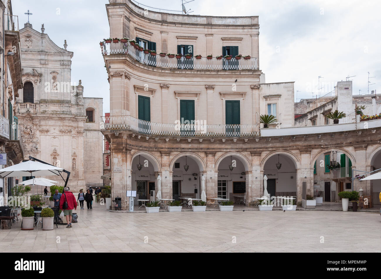 Die Piazza Maria Immacolata in Martina Franca, Apulien, Italien Stockfoto