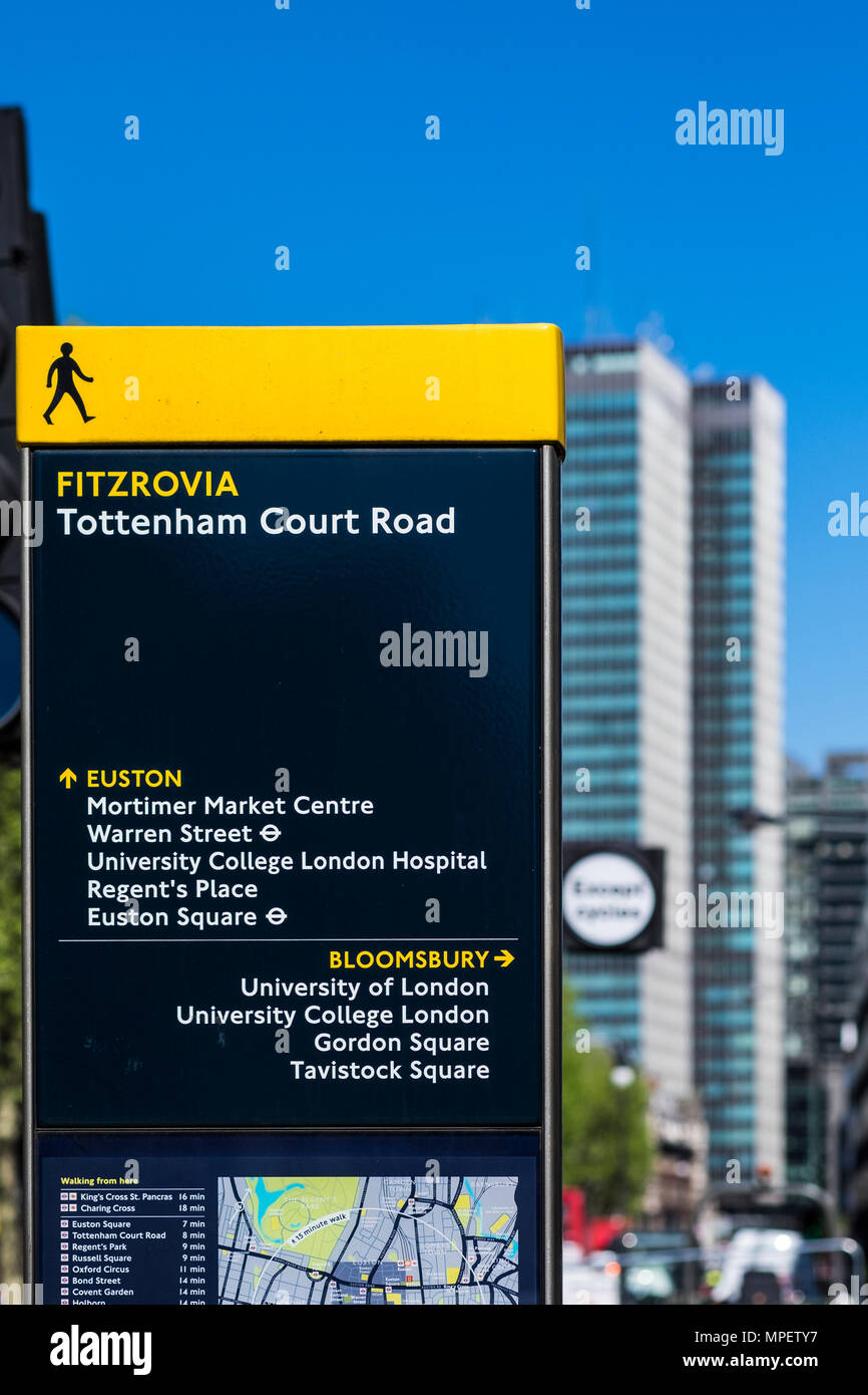 Fitzrovia, Tottenham Court Road, London, England, Großbritannien Stockfoto
