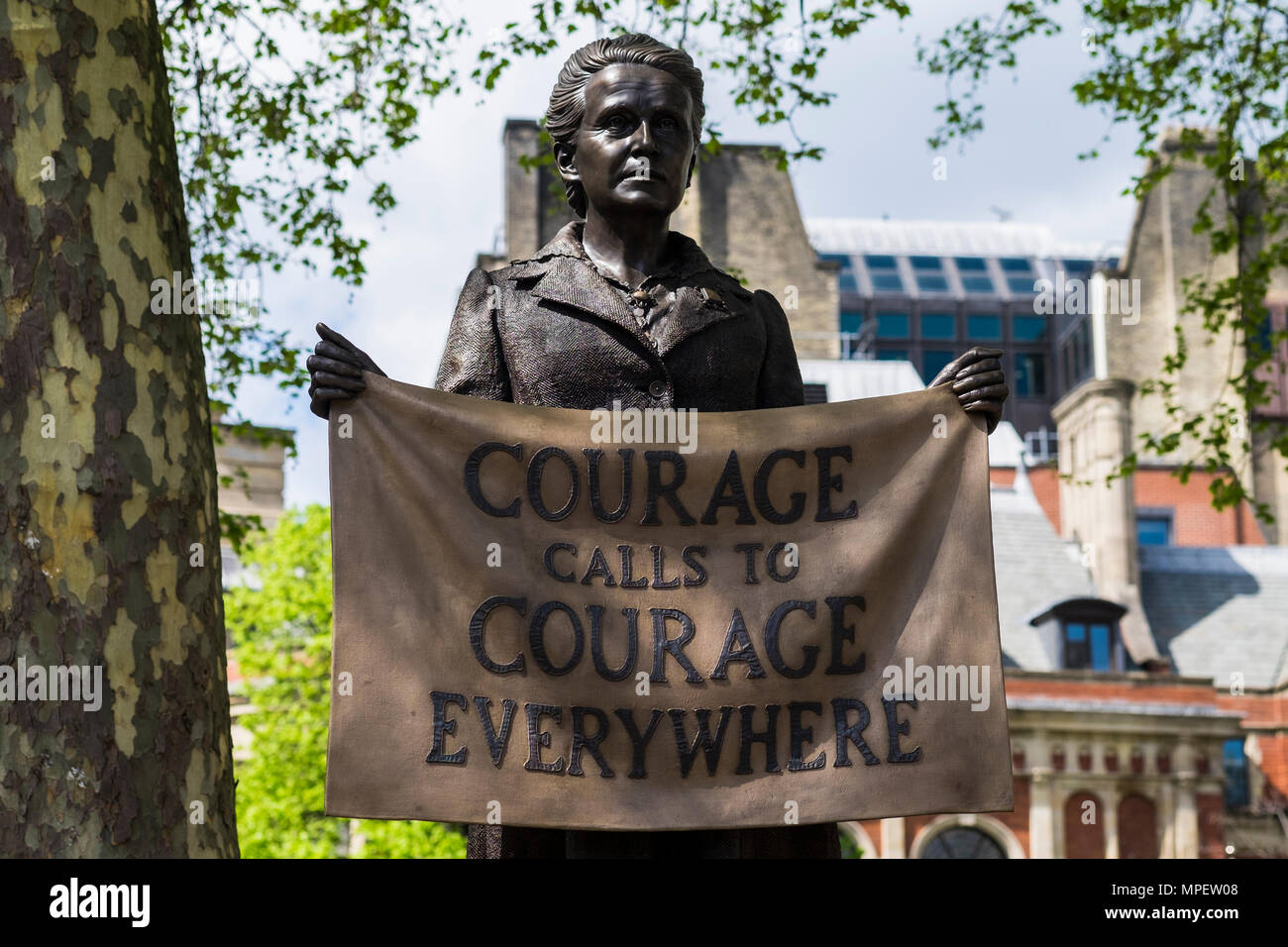 Dame Millicent Garrett Fawcett Statue, Parliament Square, London, England, Großbritannien Stockfoto