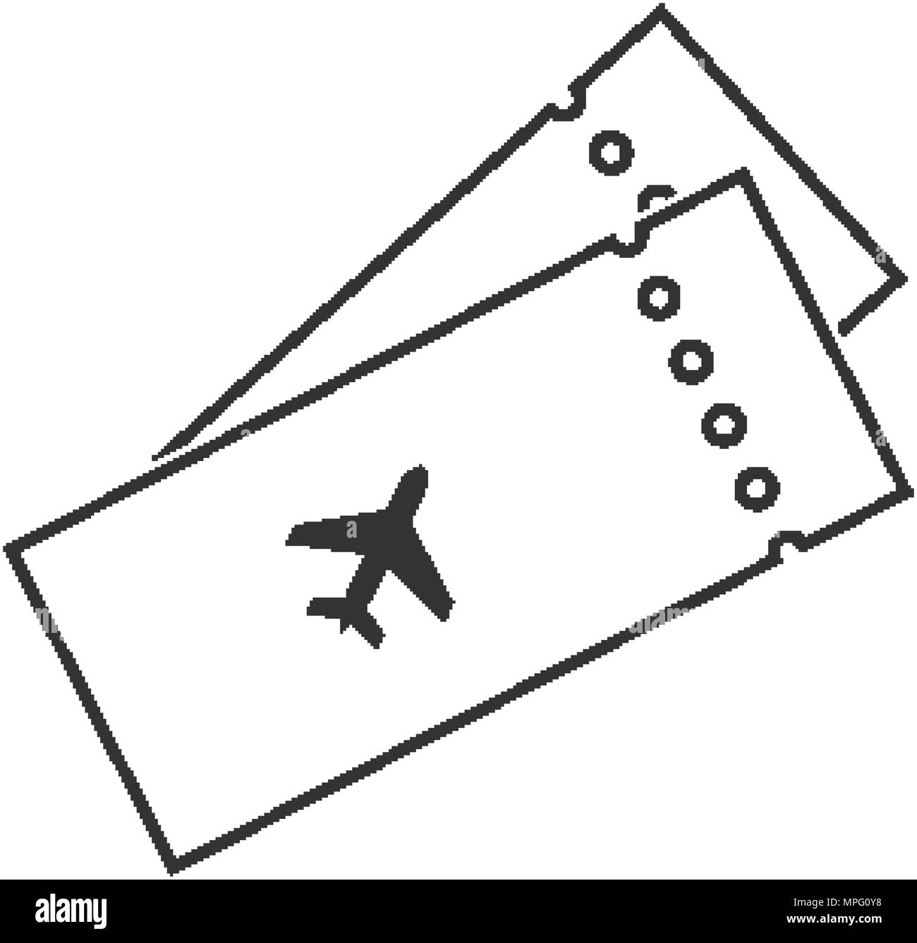 Einfache thinline Flugzeug Boarding Pass Symbol Abbildung Stock Vektor