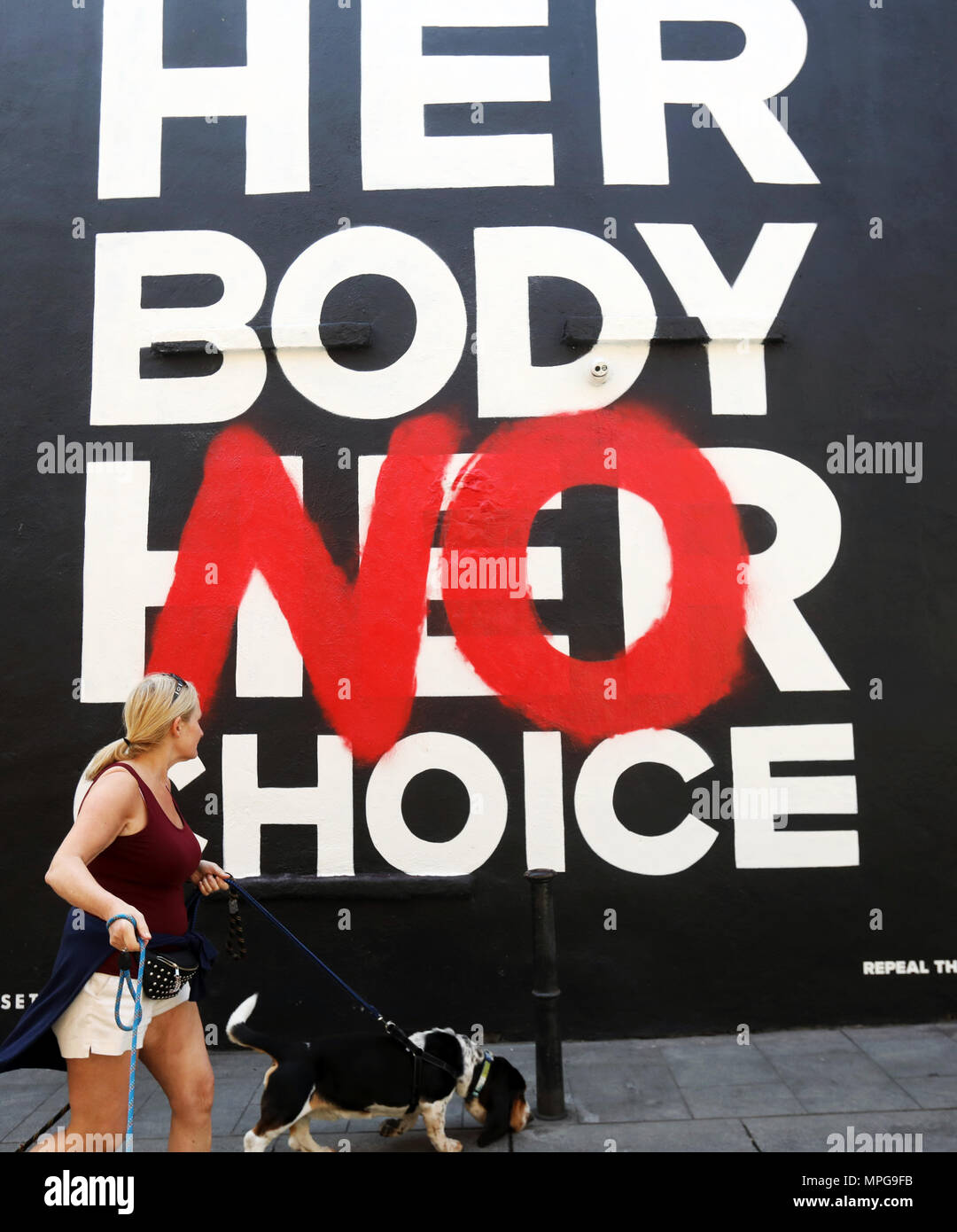 Dublin, Irland. 23. Mai 2018. Mit nur einem Tag zum Wahltag für die Abtreibung Referendum in Dublin, Irland, Ja und Nein Wähler wurden in Kraft. Credit: RollingNews.ie/Alamy leben Nachrichten Stockfoto