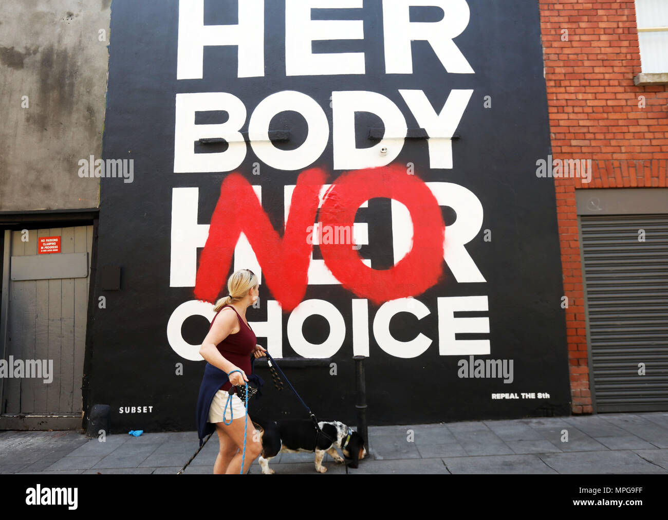 Dublin, Irland. 23. Mai 2018. Mit nur einem Tag zum Wahltag für die Abtreibung Referendum in Dublin, Irland, Ja und Nein Wähler wurden in Kraft. Credit: RollingNews.ie/Alamy leben Nachrichten Stockfoto