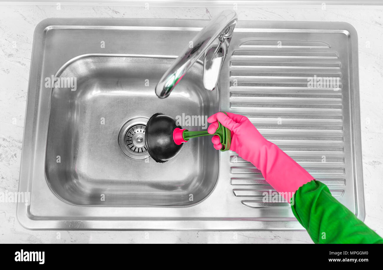 Gummi Pumpe für die Reinigung der Spüle Stockfotografie - Alamy