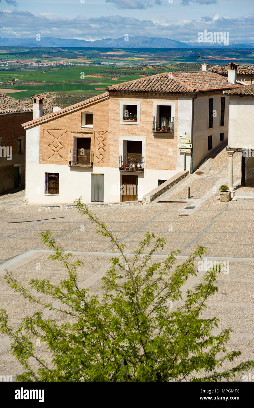 Plaza Mayor o del Arcipreste, HITA, Guadalajara, Spanien. Hauptplatz. Stockfoto
