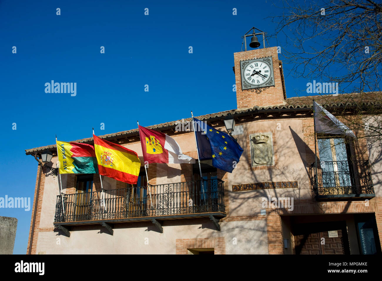 Rathaus. Hita, Guadalajara. Spanien Stockfoto