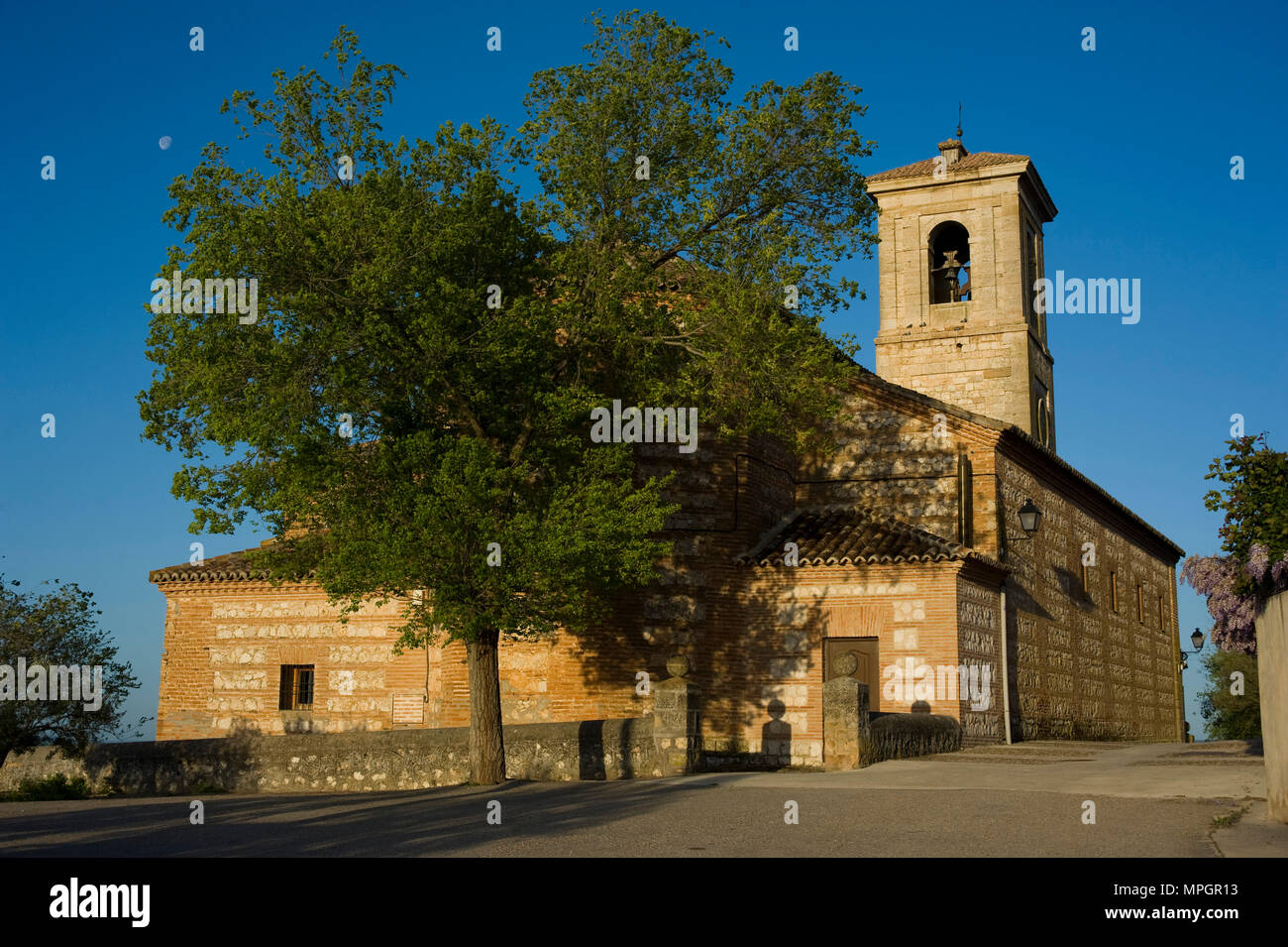 Iglesia de San Juan Bautista. Hita, Guadalajara, Spanien. Stockfoto