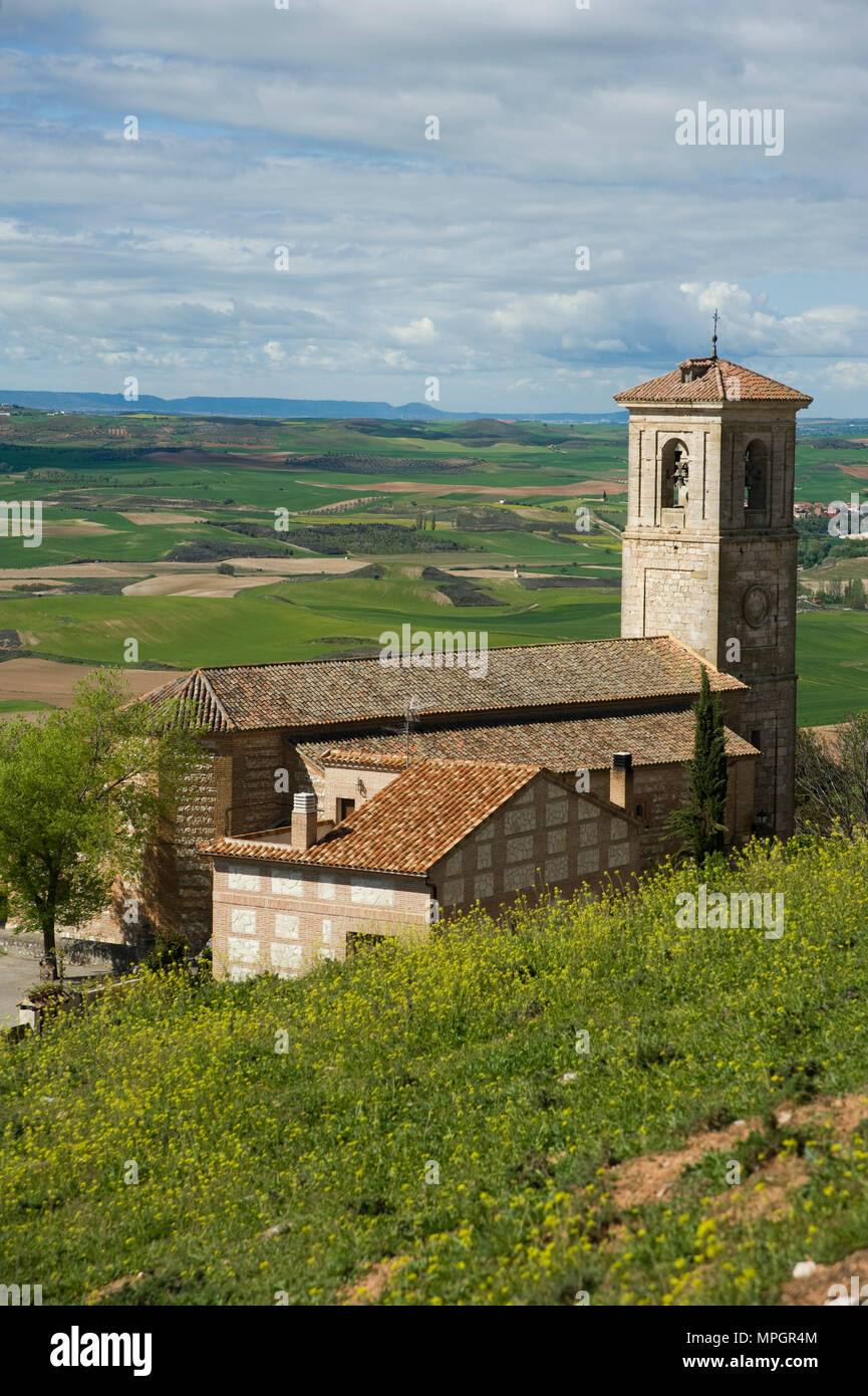 Iglesia de San Juan Bautista. Hita, Guadalajara, Spanien. Stockfoto