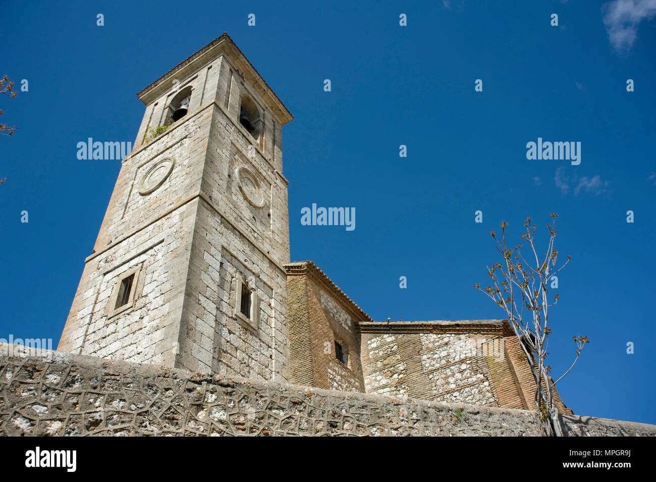 Iglesia de San Juan Bautista. Hita, Guadalajara, Spanien. Stockfoto