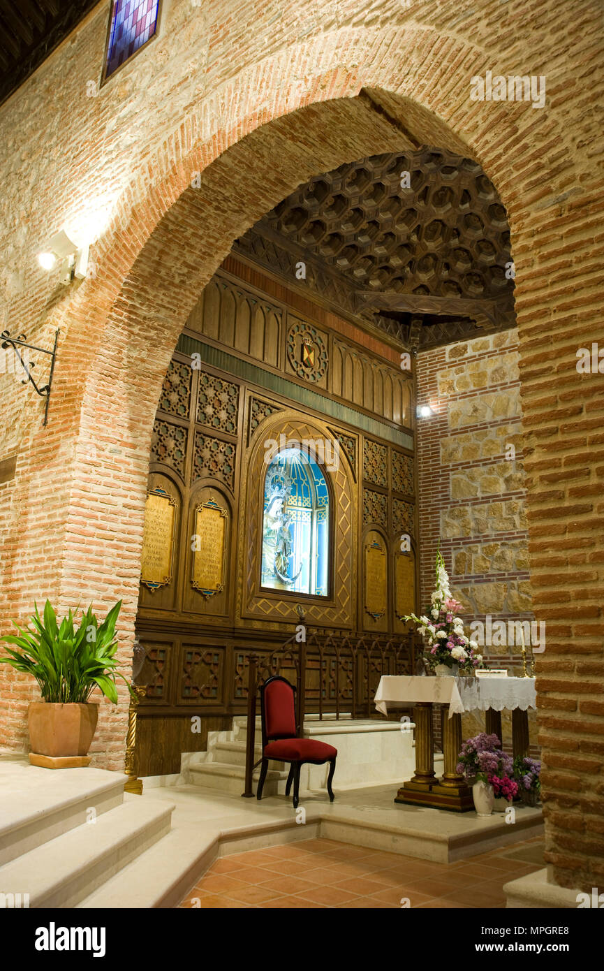 Iglesia de San Juan Bautista. Hita, Guadalajara, Spanien. Stockfoto
