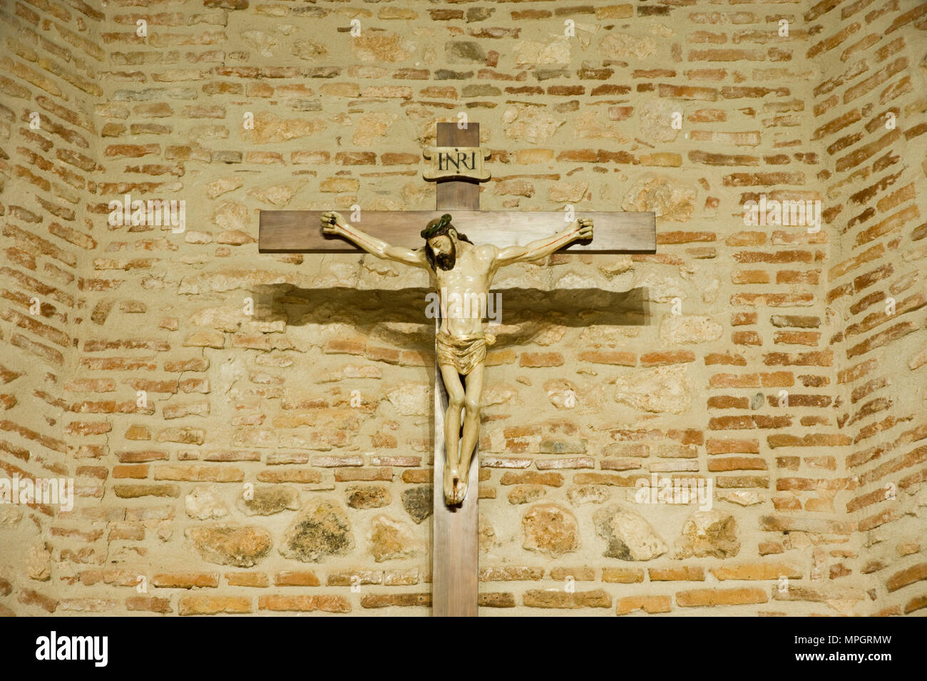 Iglesia de San Juan Bautista. Hita, Guadalajara, Spanien. Stockfoto