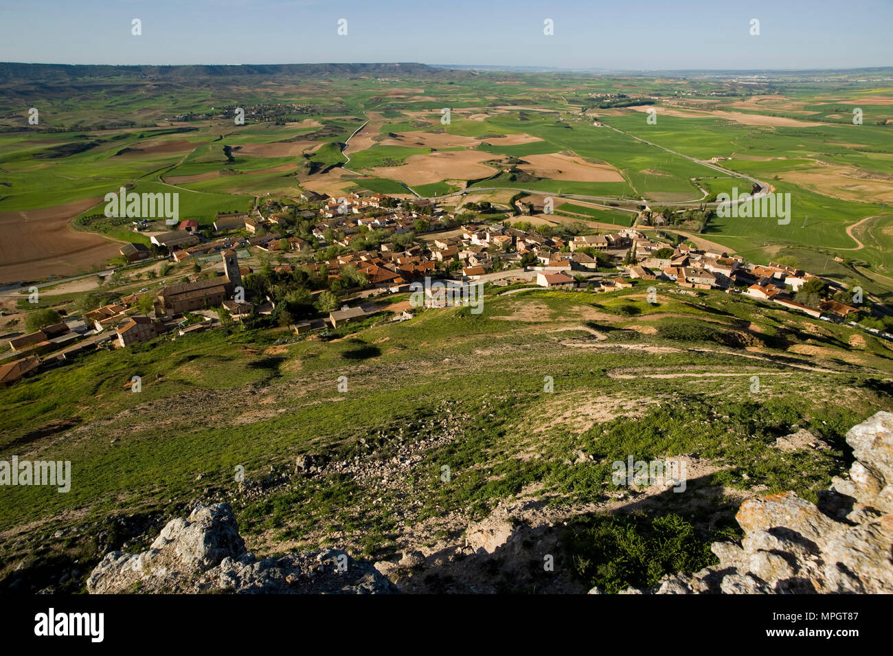Blick von der Burg. Hita, Guadalajara, Spanien. Stockfoto