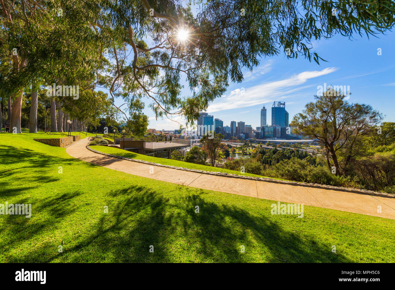Kings Park und der Stadt Perth. Western Australia Stockfoto