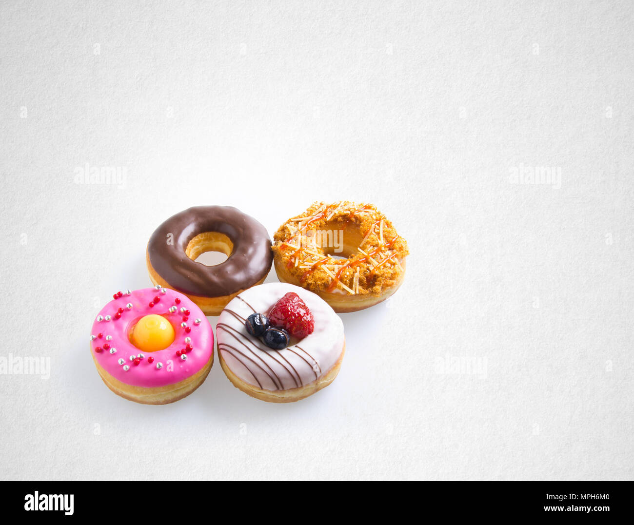 Donut oder verschiedene Donuts auf einem Hintergrund Stockfoto