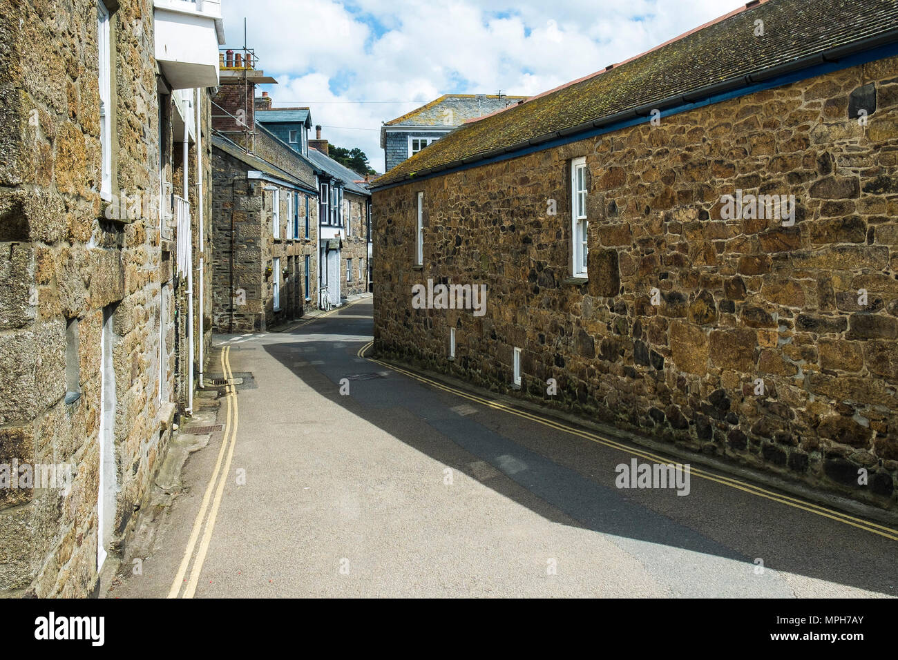 Die malerische Mousehole Dorf in Cornwall. Stockfoto