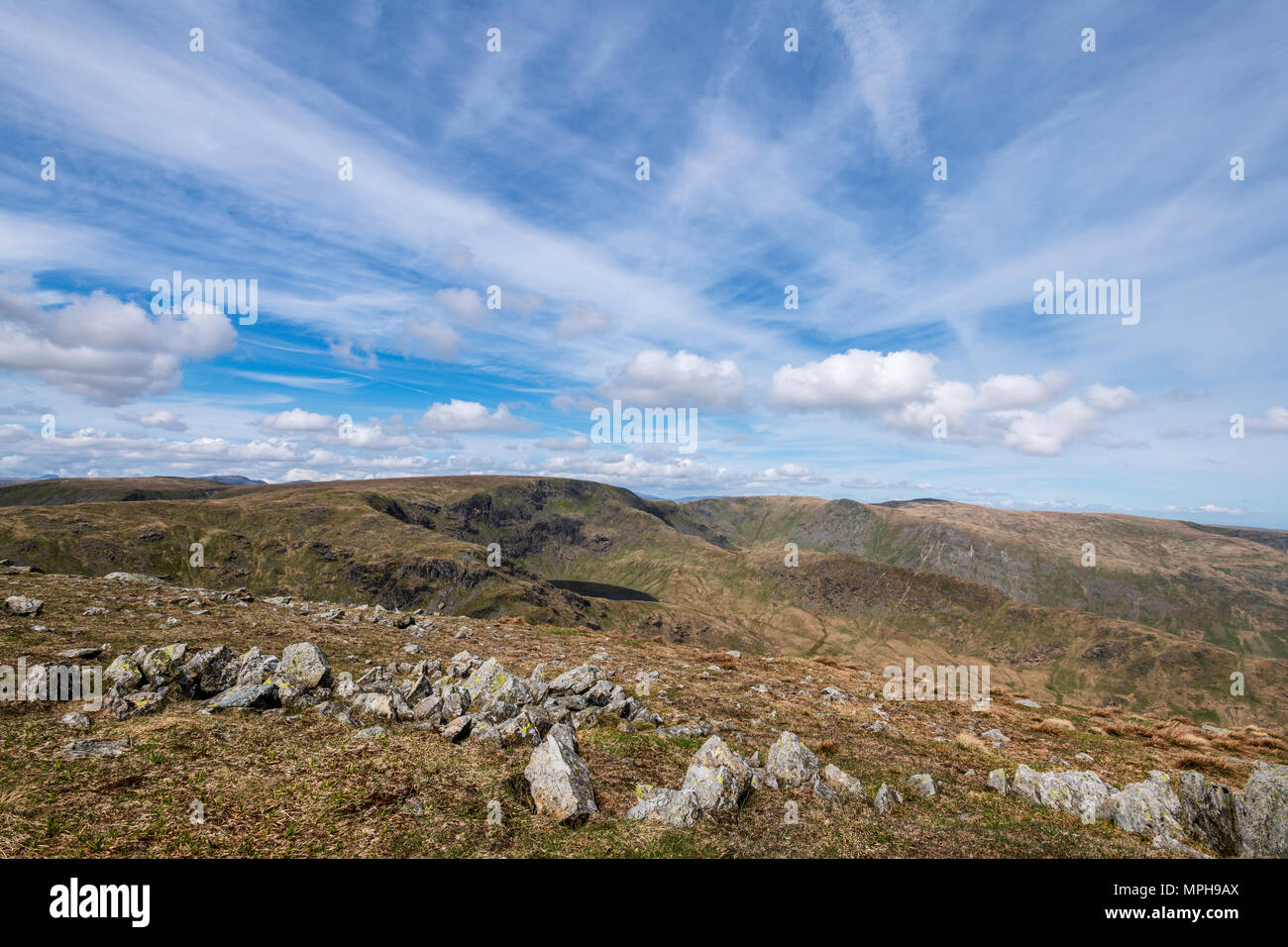Blick von Harter fiel in Richtung Mardale Kranke Bell, der High Street und Kidsty Hecht in Mardale Stockfoto