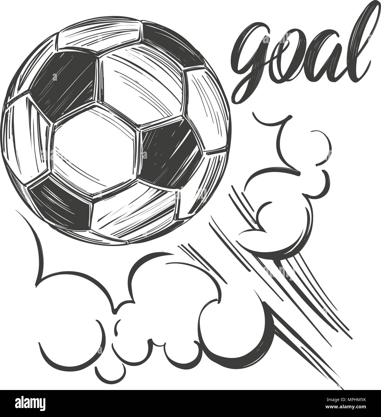 Fußball, Fußball, Sport Spiel, kalligraphische Texte, Emblem, Hand