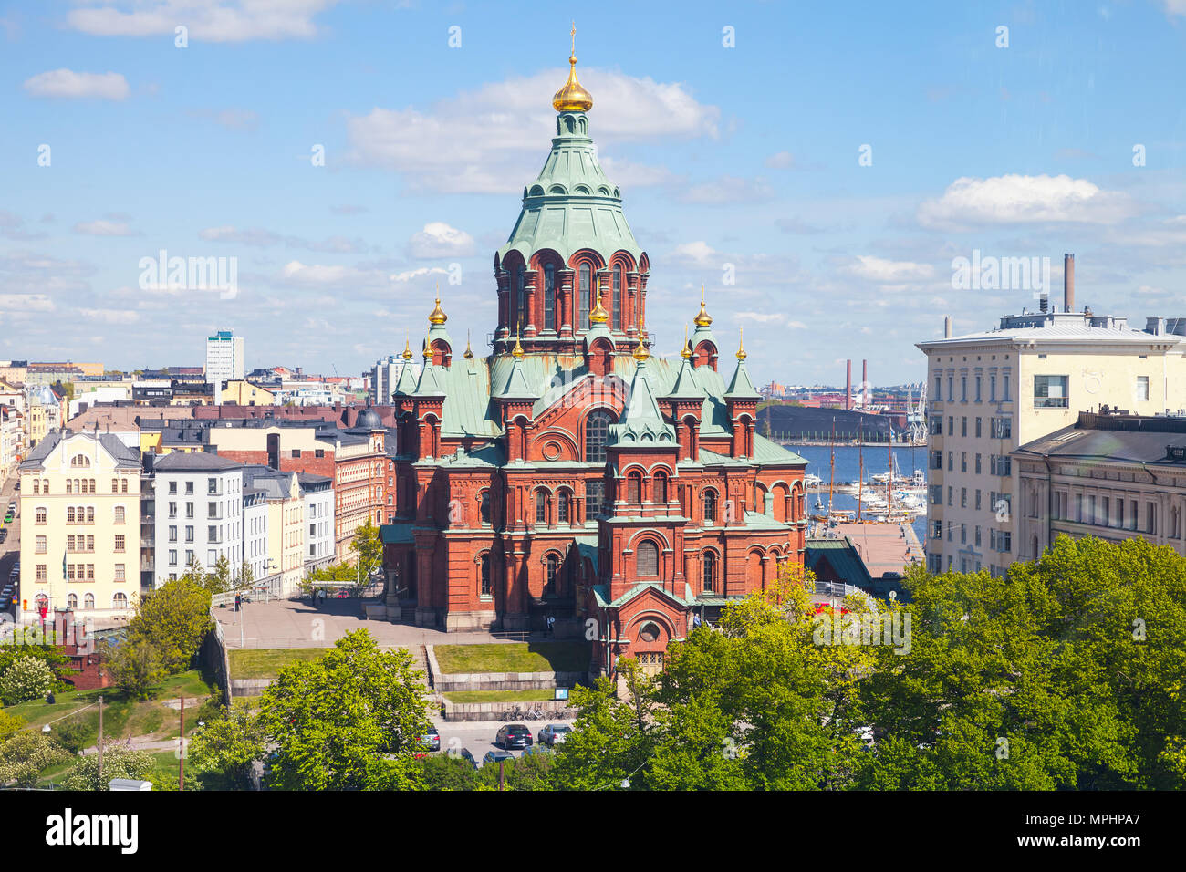 Helsinki, Finnland. Uspenski Kathedrale. Orthodoxe Kathedrale, gewidmet der Entschlafung der Gottesgebärerin, wurde 1862-1868 gebaut Stockfoto