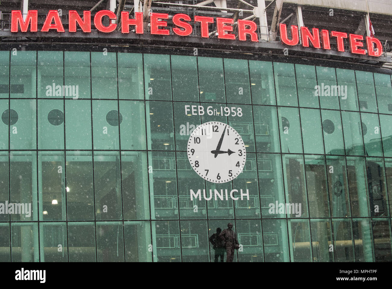 Old Trafford. Manchester United. Munich Air Disaster Memorial. Stockfoto