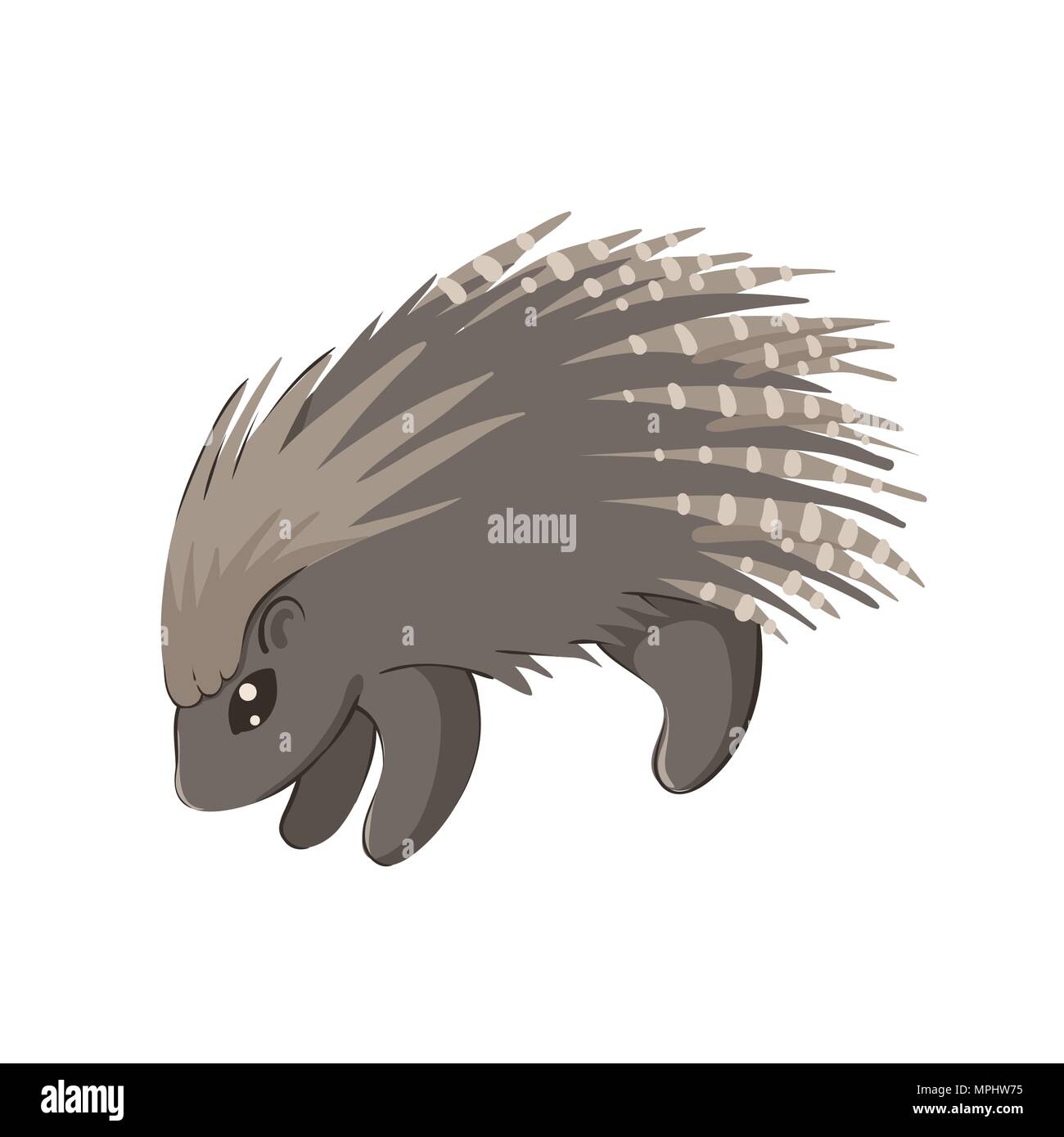 Vector Illustration von niedlichen Baby porcupine isoliert auf weißem Stock Vektor