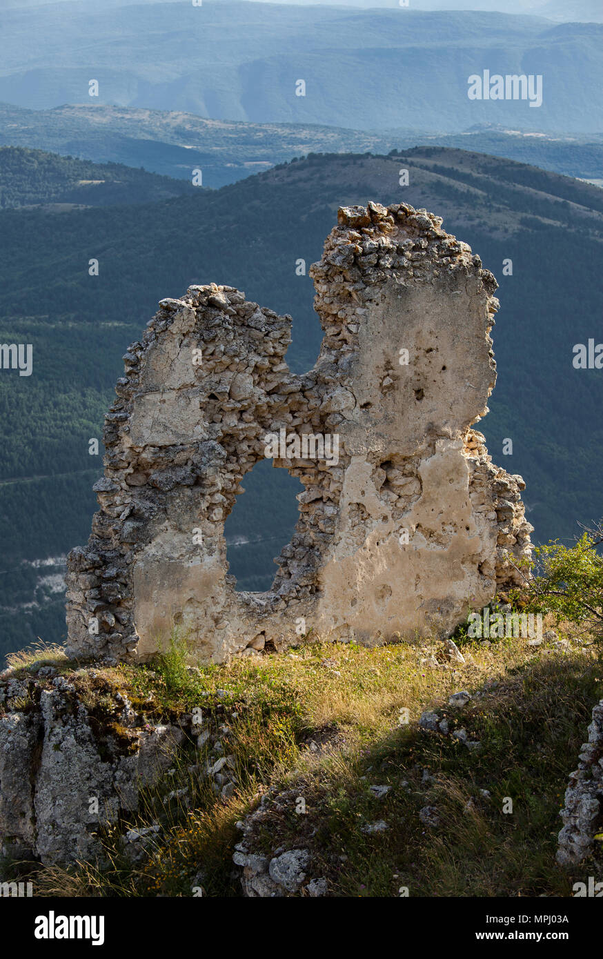 Ruinen von Rocca Calascio, Gran Sasso Kette. Abruzzen Stockfoto