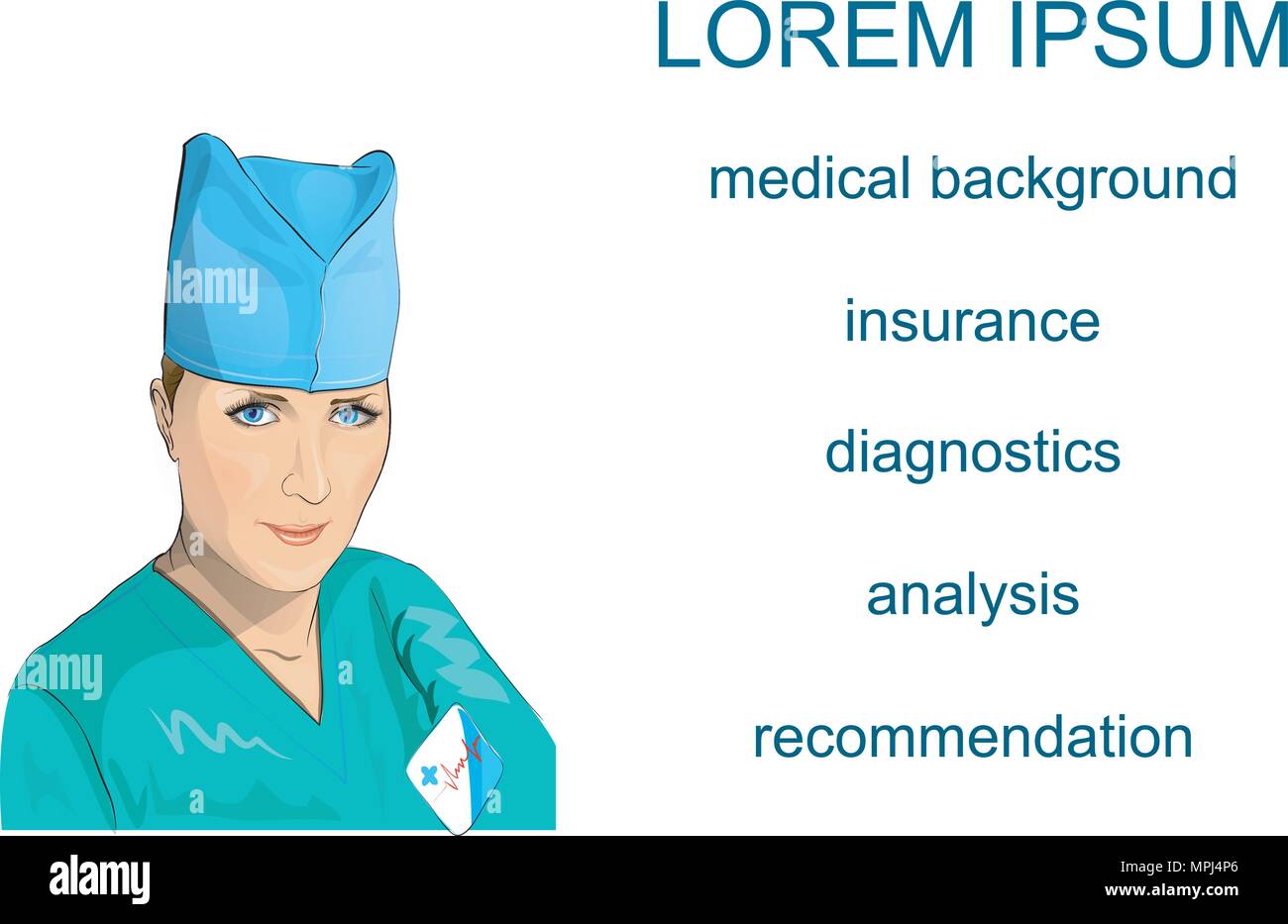 Darstellung von Frauen in der medizinischen Uniform. Vektor Stock Vektor