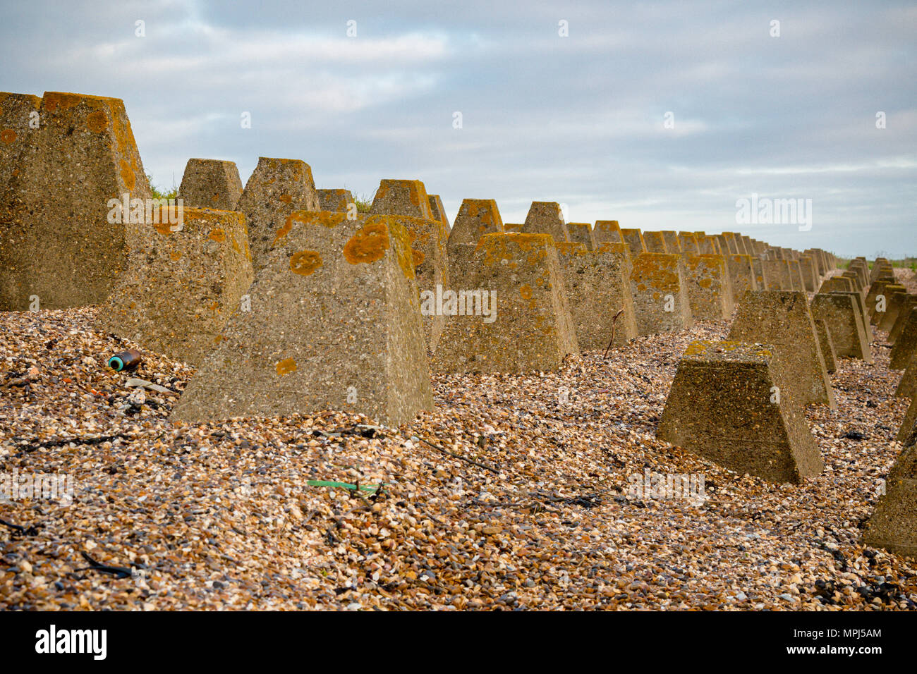 Küstenschutz auf der Isle of Grain, Kent Großbritannien aus dem 2. Weltkrieg gegen einen Einmarsch der Nazis in Großbritannien zu verteidigen. Stockfoto