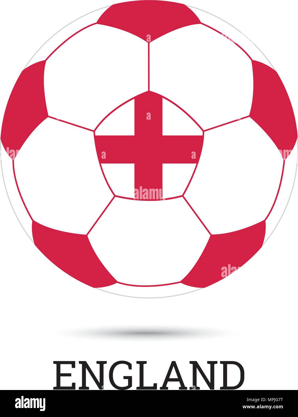 Fußball mit Englischen nationalen Farben und Wappen Vector Illustration  Stock-Vektorgrafik - Alamy