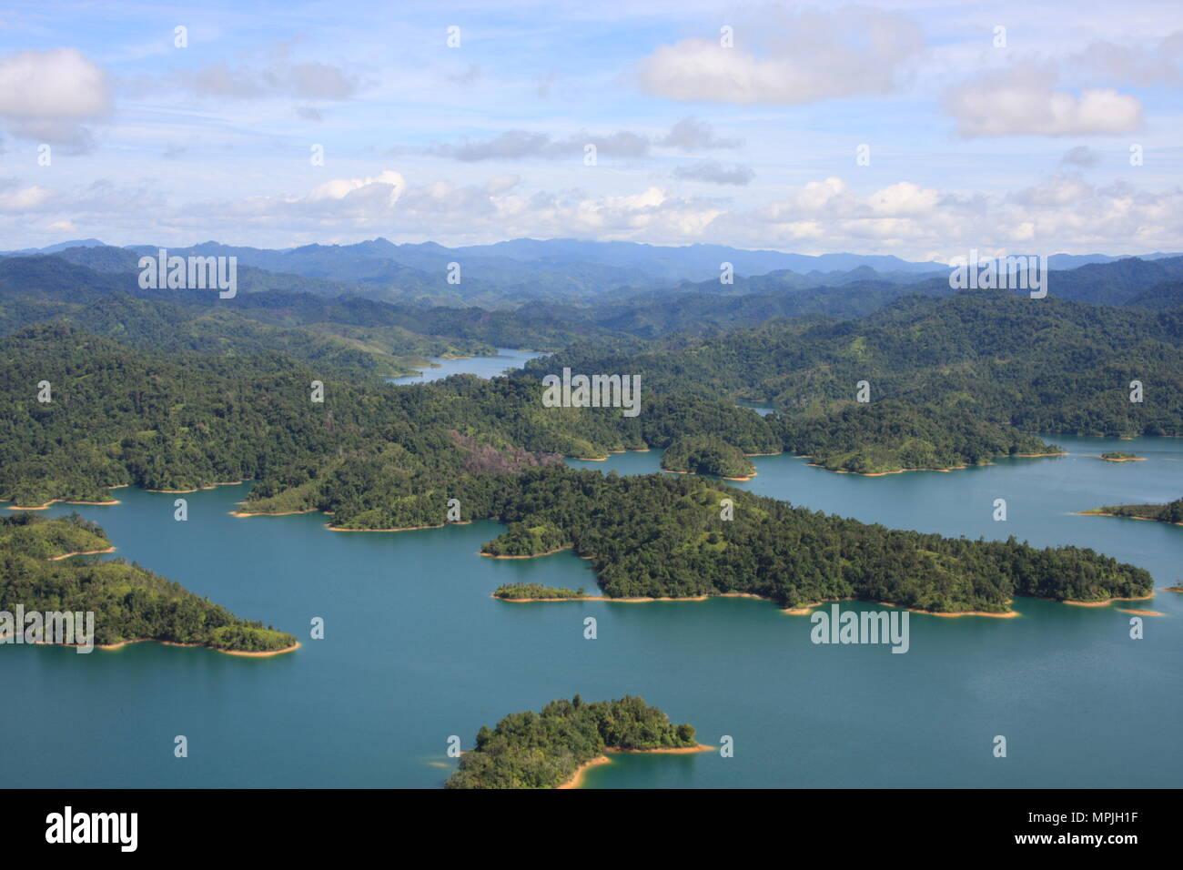 Luftaufnahmen des Batang Ai Stausee, Sarawak, Borneo Stockfoto