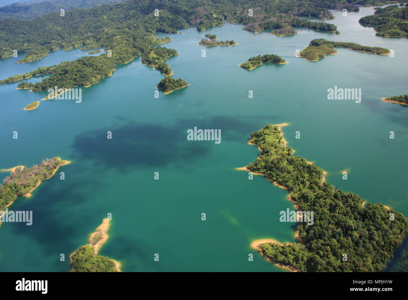 Luftaufnahmen des Batang Ai Stausee, Sarawak, Borneo Stockfoto
