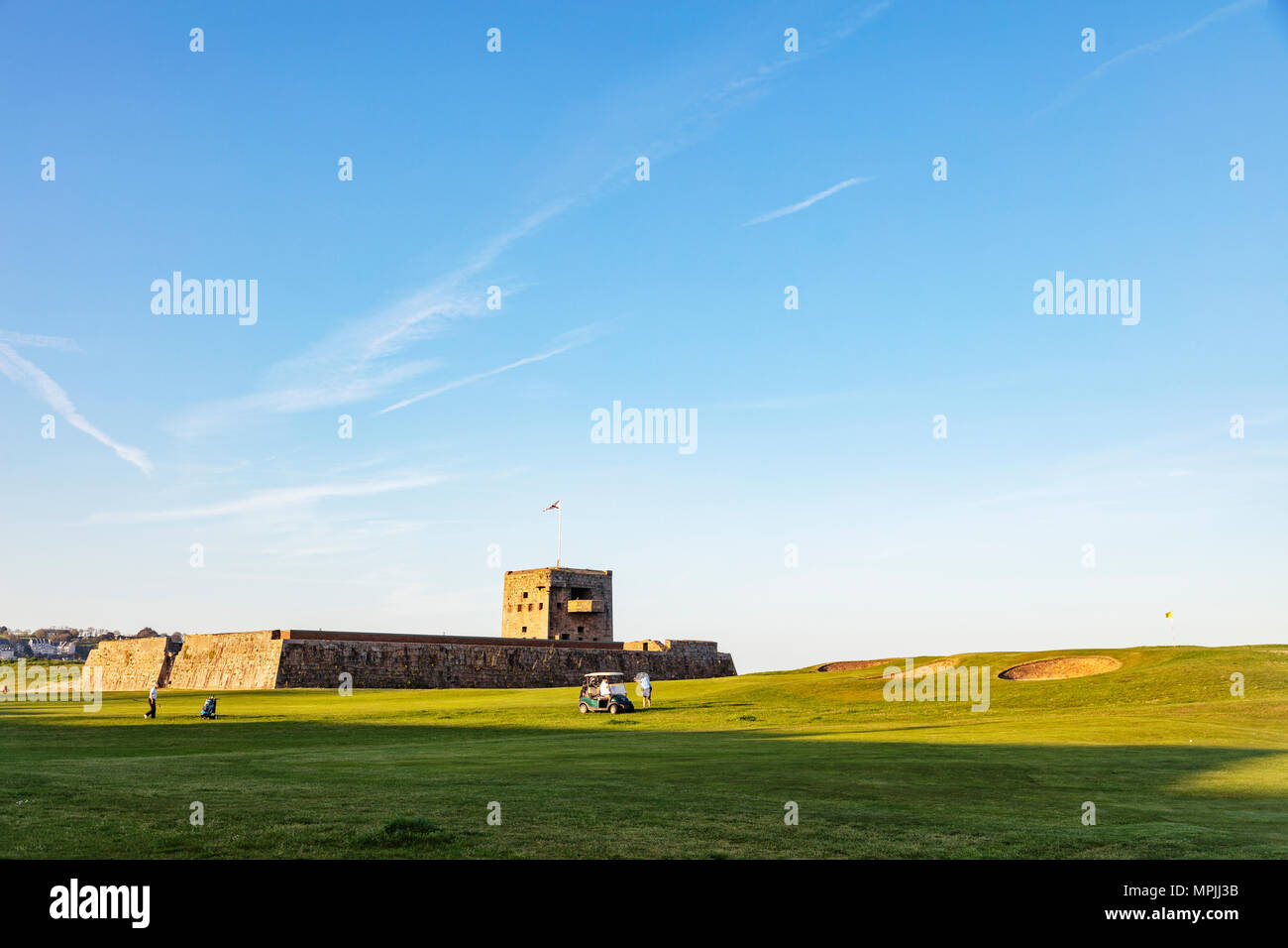 Grossbritannien, Kanalinseln, Jersey, Gorey, Royal Jersey Golf Course, Fort Henry Stockfoto