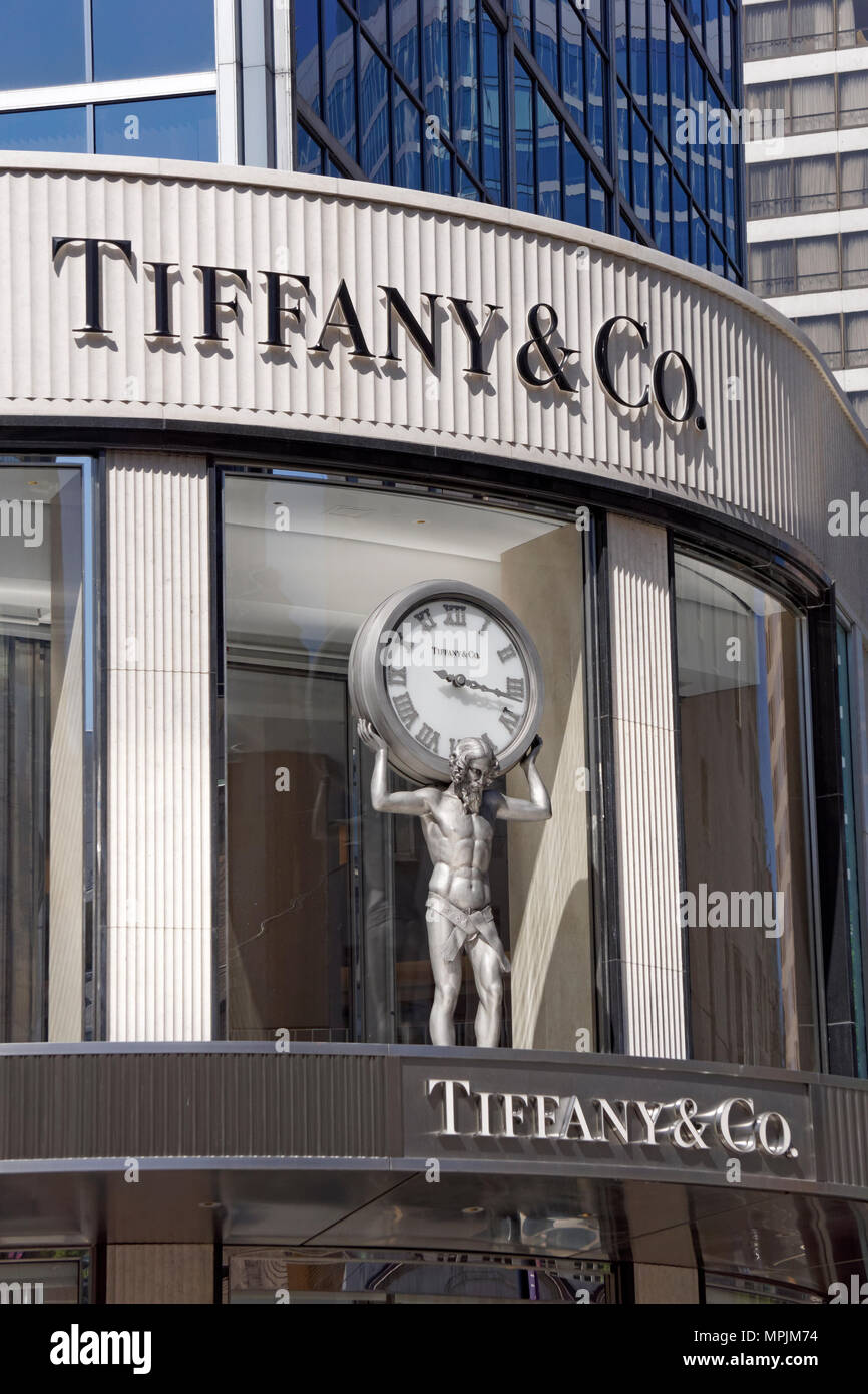 Tiffany & Co. Luxus Schmuck und Facheinzelhändler der Burrard Street in der Innenstadt von Vancouver, BC, Kanada Stockfoto