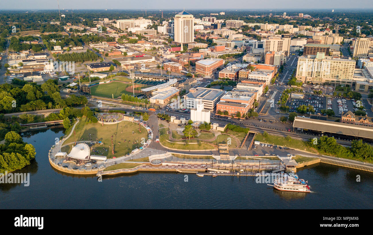 Riverfront und Stadtblick, Montgomery, Alabama, USA Stockfoto