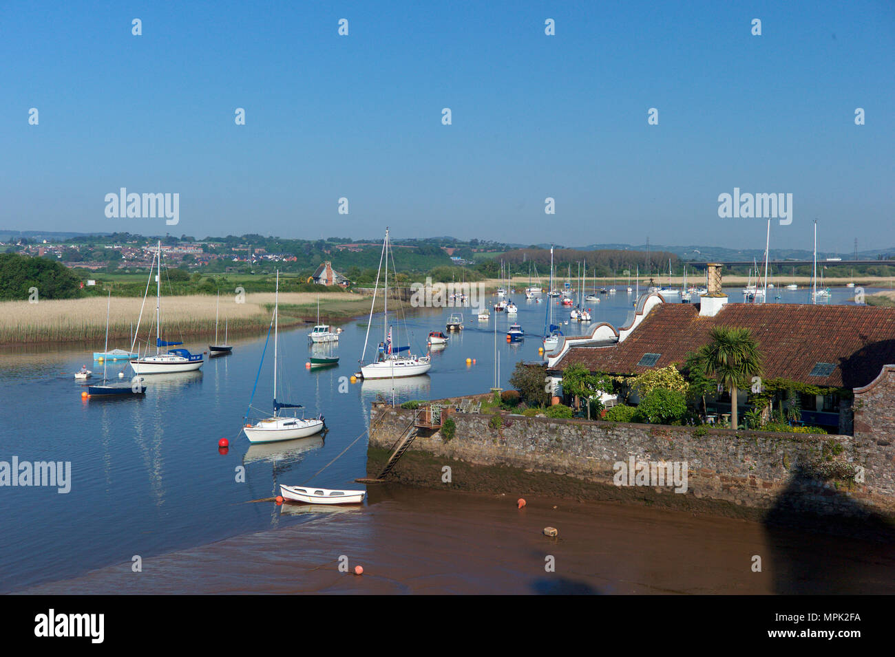 River Exe an Bath, Devon, Großbritannien Stockfoto