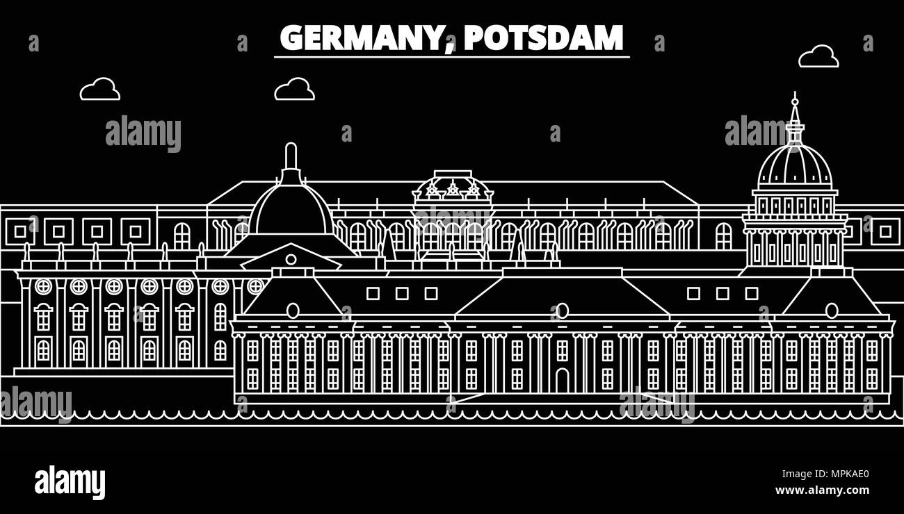 Potsdam silhouette Skyline. Deutschland Potsdam vektor Stadt, Deutsche geradlinige Architektur Potsdam silhouette Skyline. Deutschland Potsdam vektor Stadt, Deutsche geradlinige Architektur