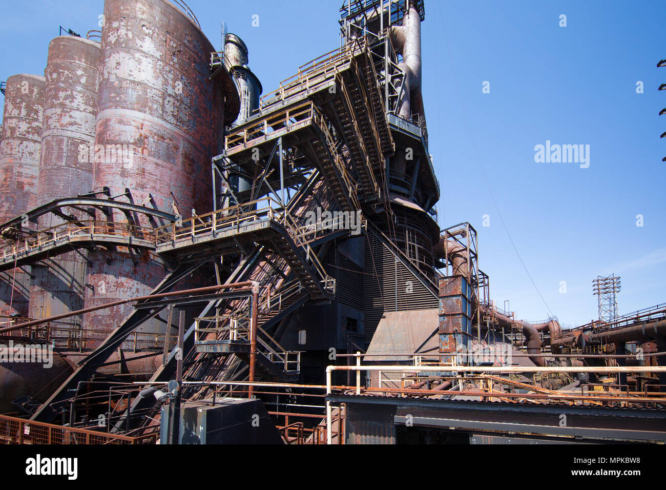 Verlassenen Stahlwerk alten Bethlehem in Bethlehem, Pennsylvania Stockfoto