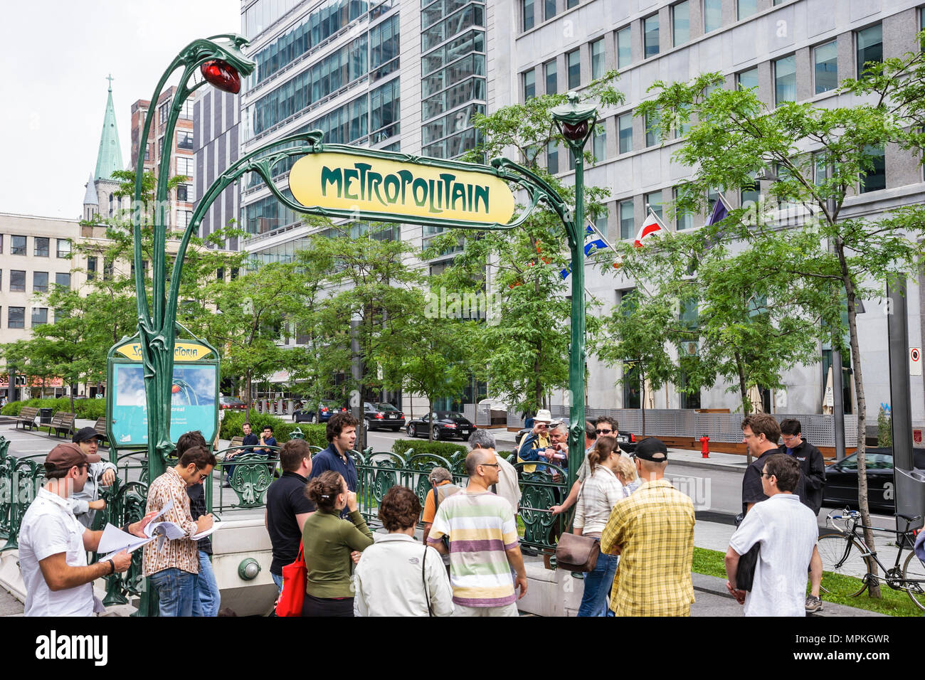 Montreal Kanada, Quebec Province, Victoria Square, Metropolitain Art Nouveau Pariser U-Bahn Eingang, Canada070705060 Stockfoto