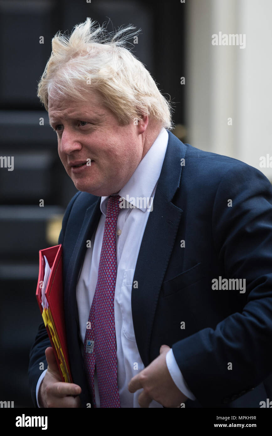 Downing Street, London, UK. 18. Oktober 2016. Außenminister Boris Johnson beendet Downing Street nach der Teilnahme an der Sitzung. Stockfoto