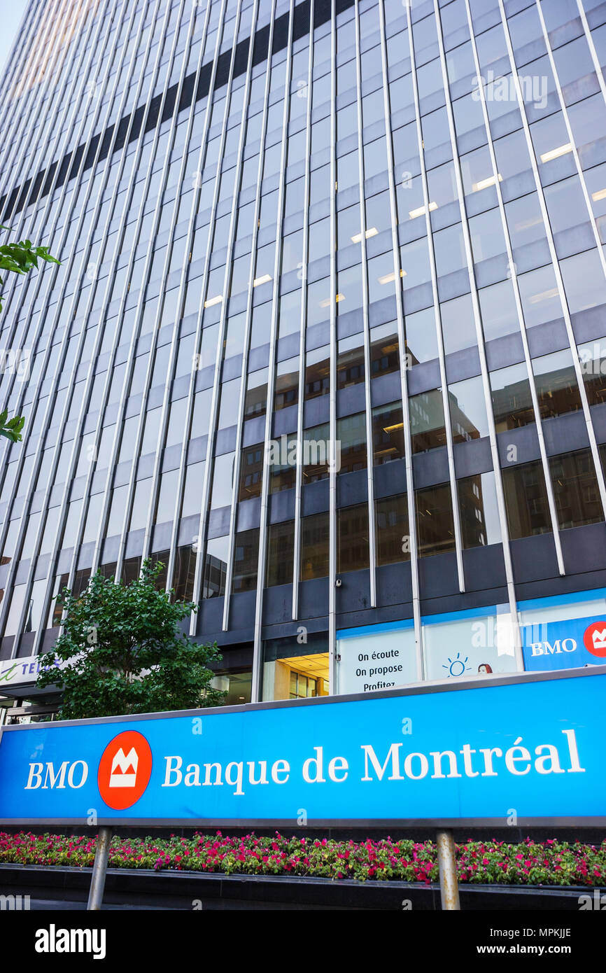 Montreal Kanada, Provinz Quebec, Boulevard Rene Levesque, Banque de Montreal, Schild, Bank, Bank, Bürogebäude, Kanada070706138 Stockfoto