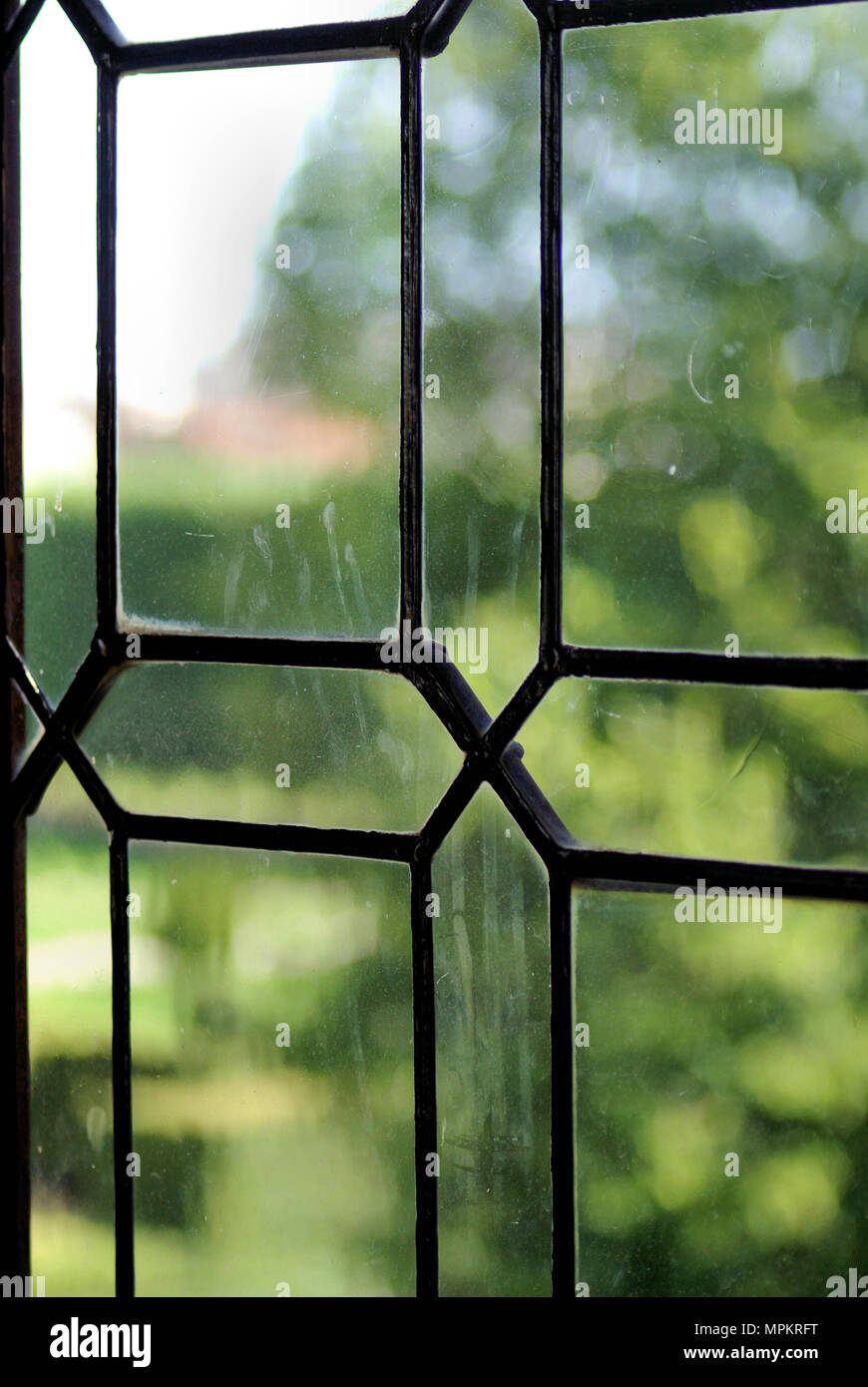 Durch verbleites Glas Fenster, Schloss Rosenborg, Kopenhagen, Dänemark Stockfoto