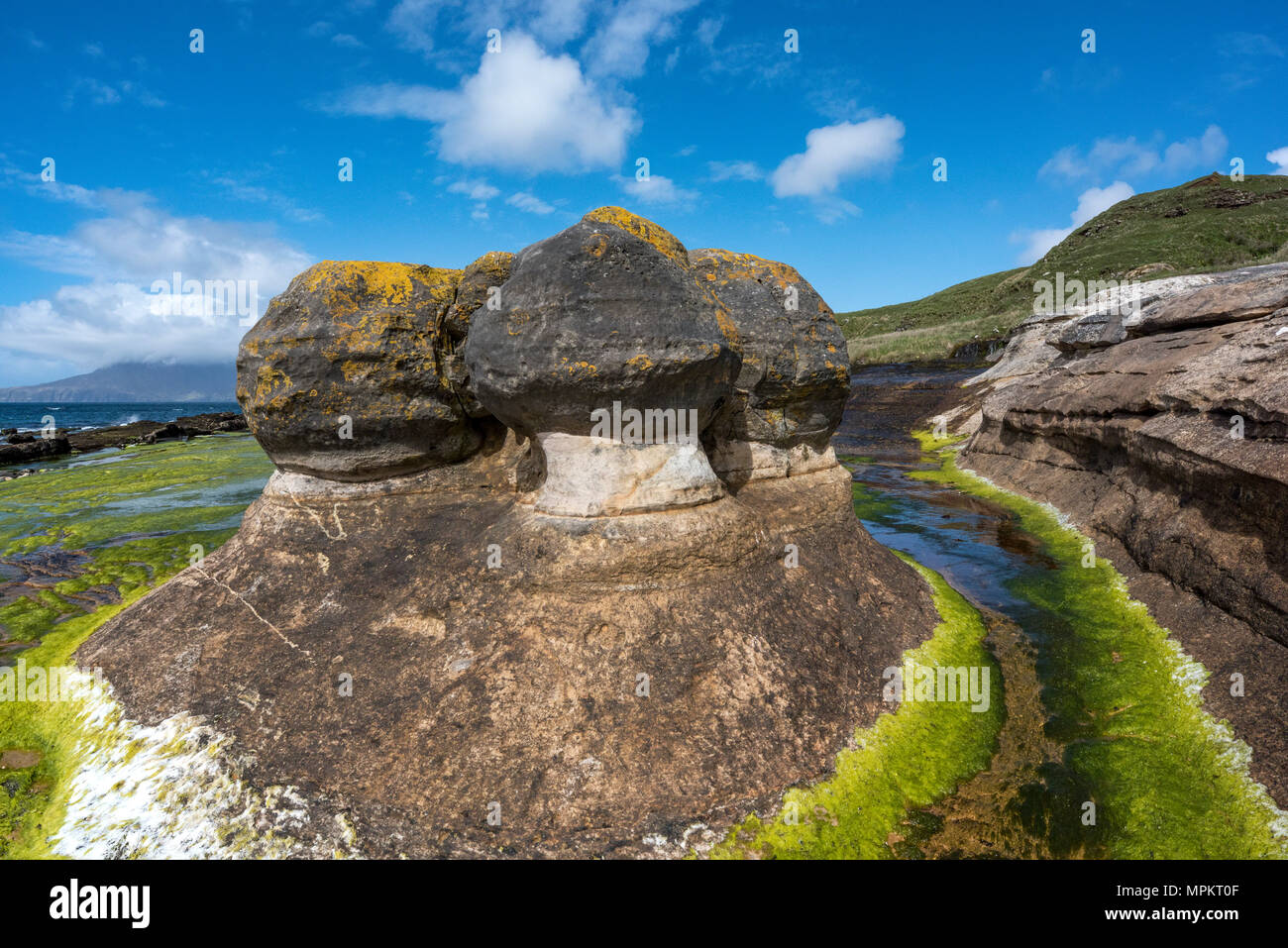 Bucht von Laig, Insel Eigg, kleinen Inseln der Inneren Hebriden, Schottland, Vereinigtes Königreich Stockfoto