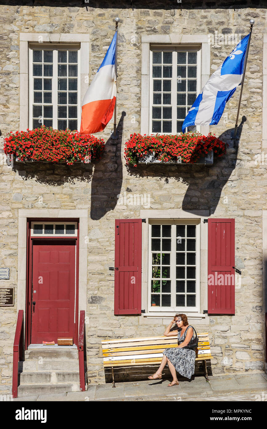 Quebec Kanada, Unterstadt, Rue du Sault Au Matelot, historisches Gebäude, Canada070710146 Stockfoto