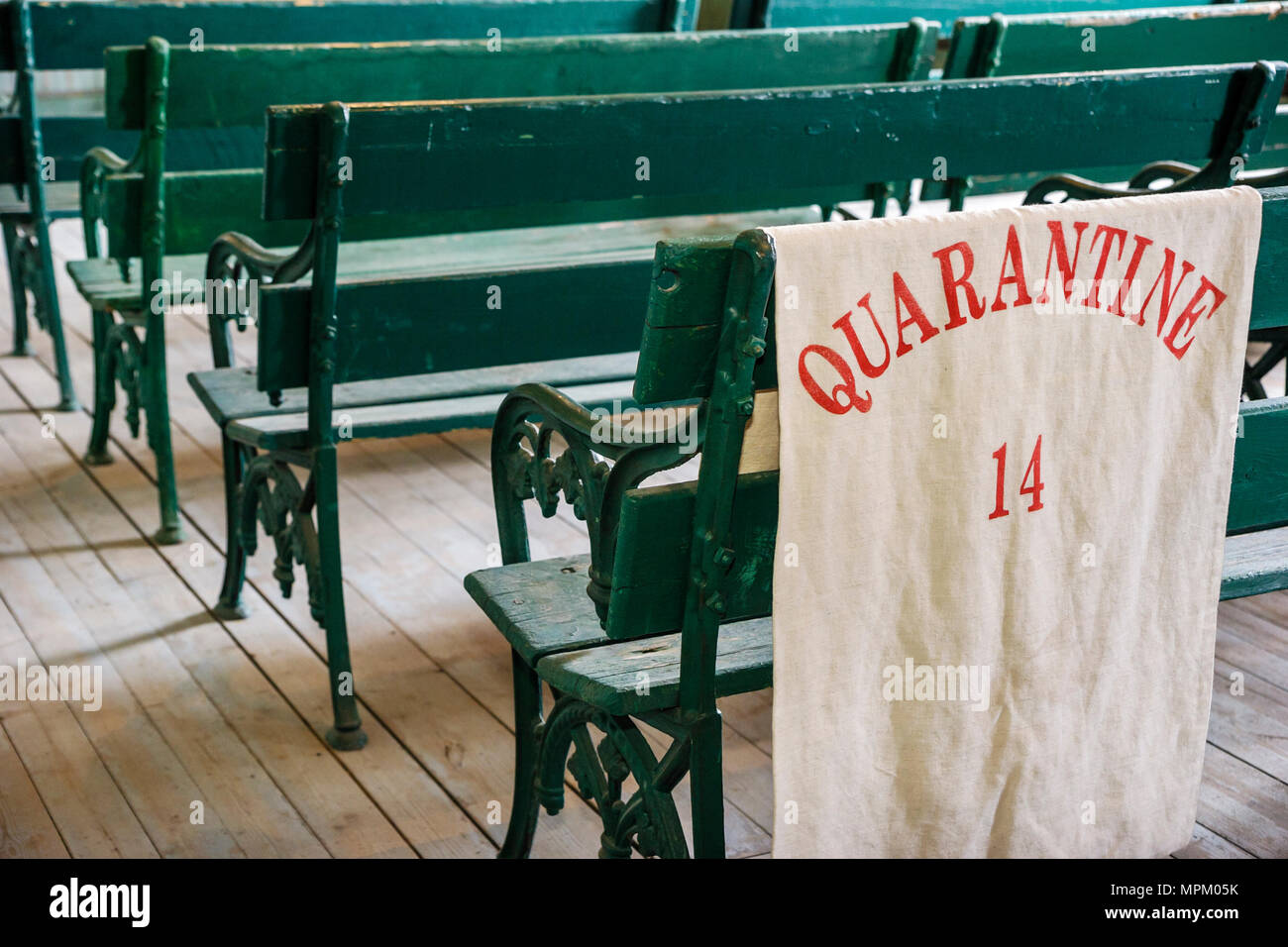 Kanada, Kanada, Nordamerika Grosse Ile, Irish Memorial National Historical Site, Einwanderungsquarantäne-Insel, Desinfektionsgebäude 1893, Kanada070711 Stockfoto