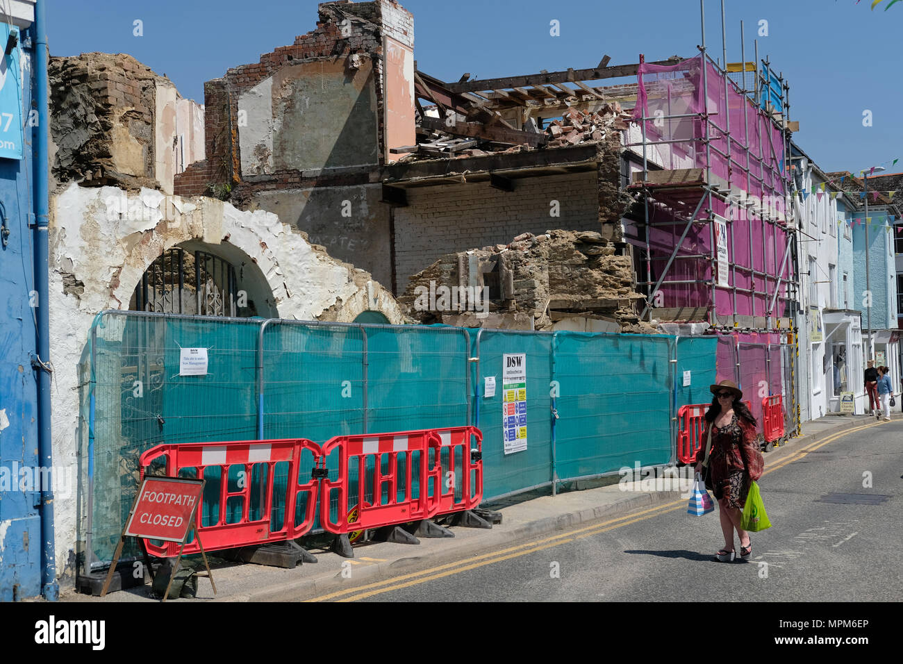 Fassaden abgerissen in Falmouth, Cornwall Stockfoto