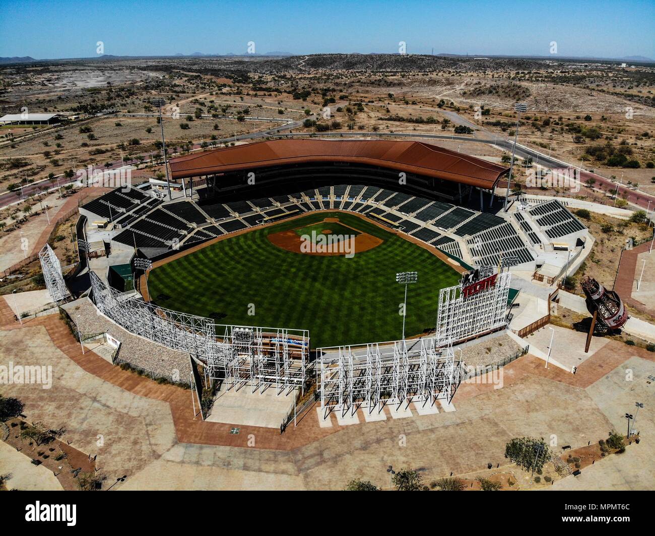 Luftbild oder Luftaufnahmen in der Sonora Stadion, Heimat des Baseballteams der Hermosillo Naranjeros des mexikanischen Pazifik Liga. LMP. O Stockfoto