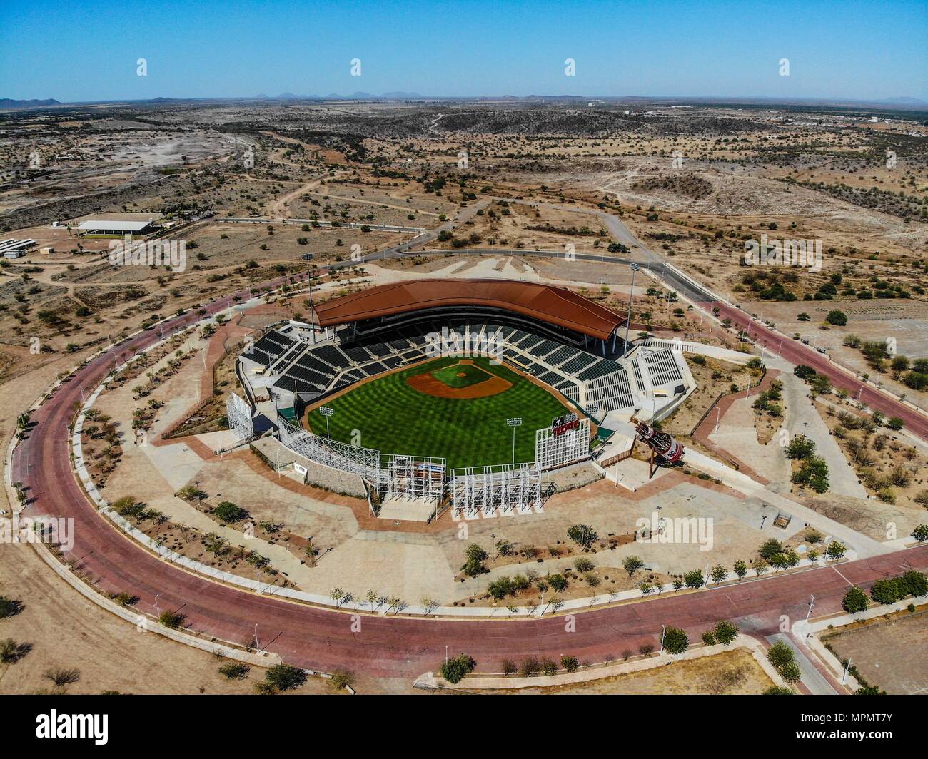 Luftbild oder Luftaufnahmen in der Sonora Stadion, Heimat des Baseballteams der Hermosillo Naranjeros des mexikanischen Pazifik Liga. LMP. O Stockfoto