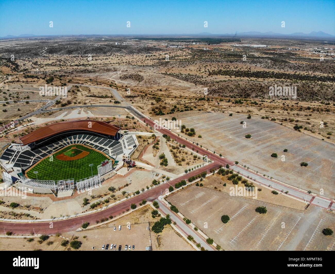 Luftbild oder Luftaufnahmen in der Sonora Stadion, Heimat des Baseballteams der Hermosillo Naranjeros des mexikanischen Pazifik Liga. LMP. O Stockfoto